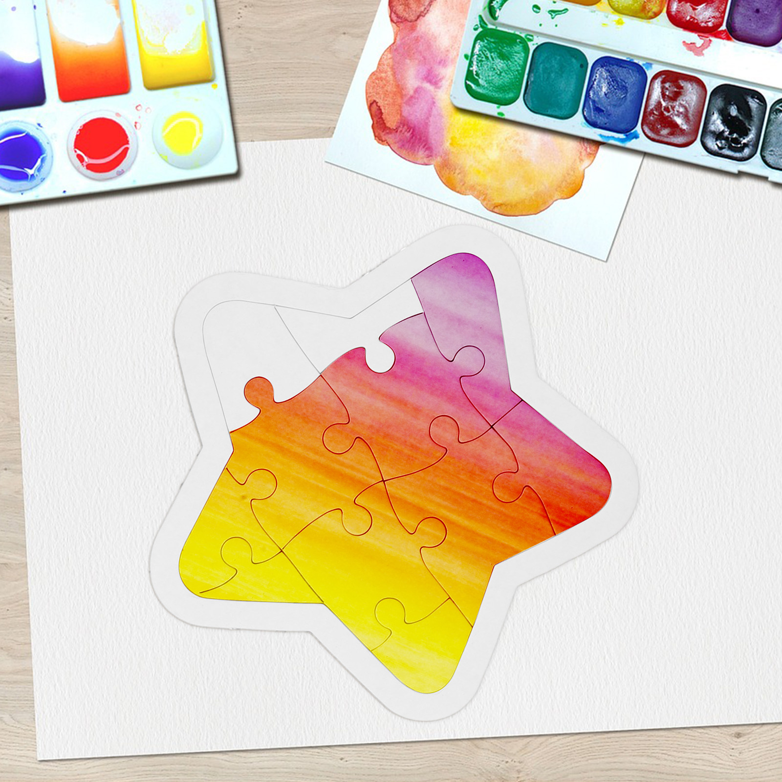 6Pcs Cartoon Blank DIY Drawing - Puzzle Blank White recension och pris