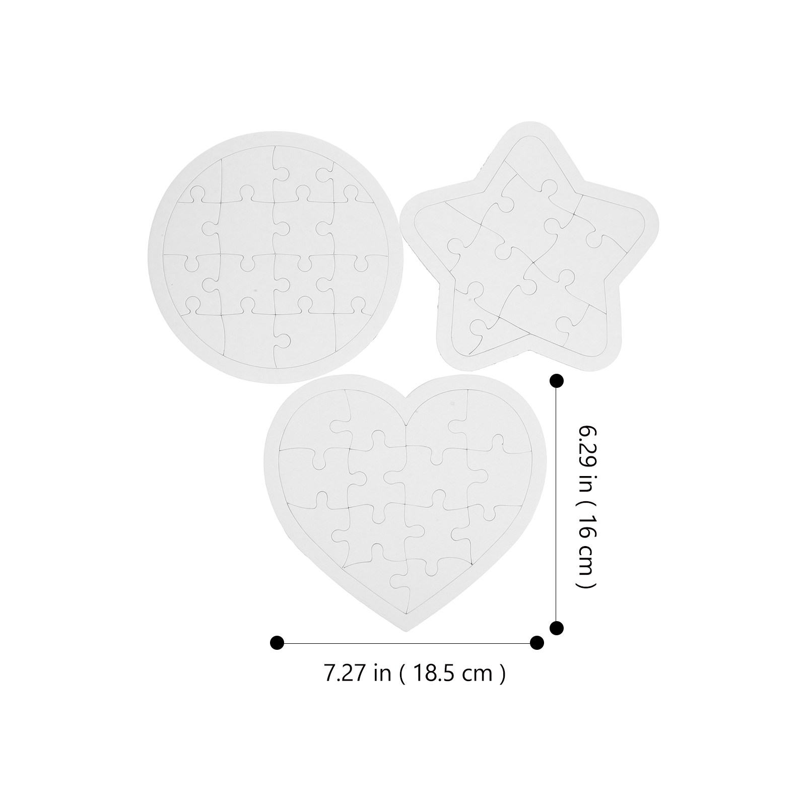 6Pcs Cartoon Blank DIY Drawing - Puzzle Blank White recension och pris