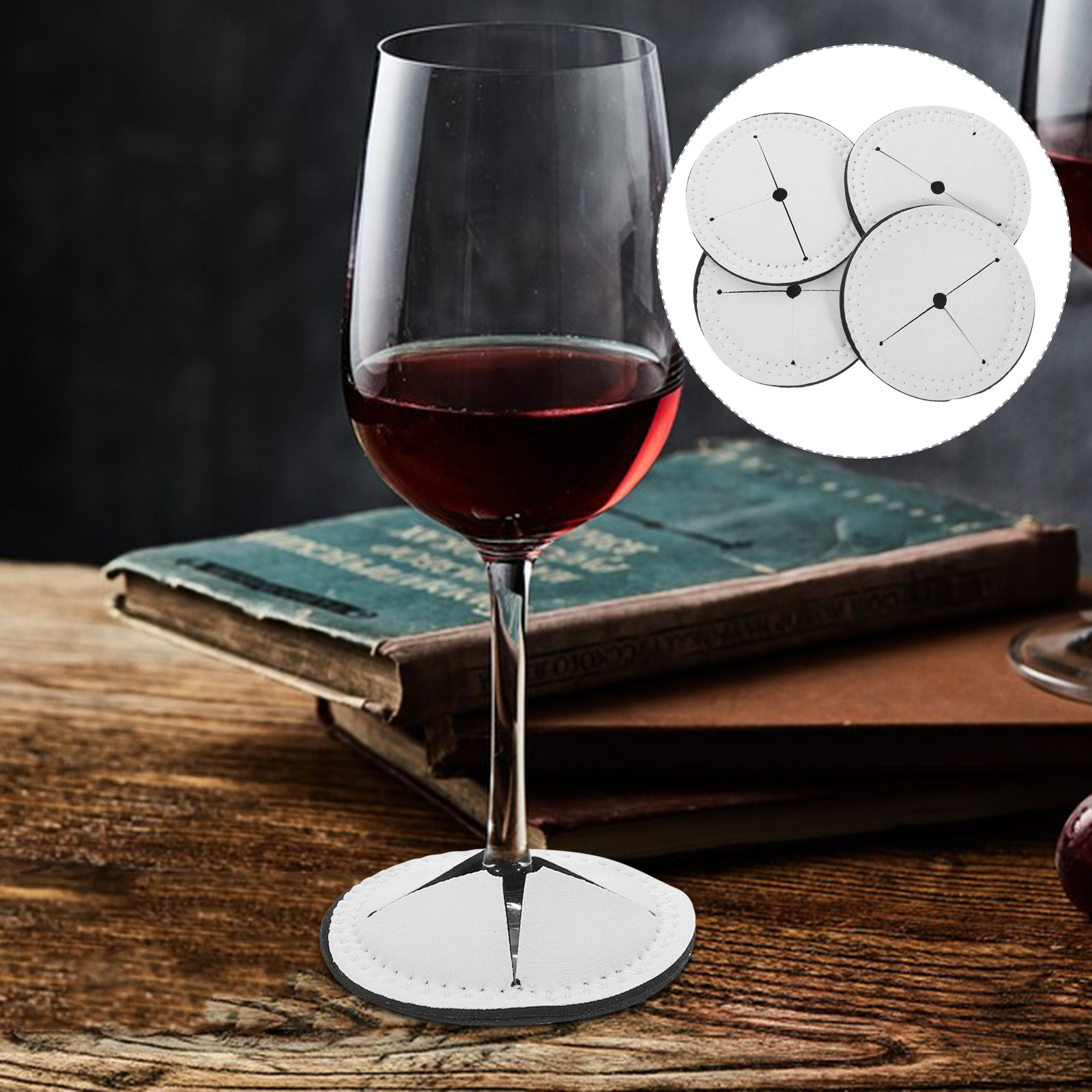 4Pcs Wine Cup Coasters Blank S - Coaster Sublimation Blank recension och pris