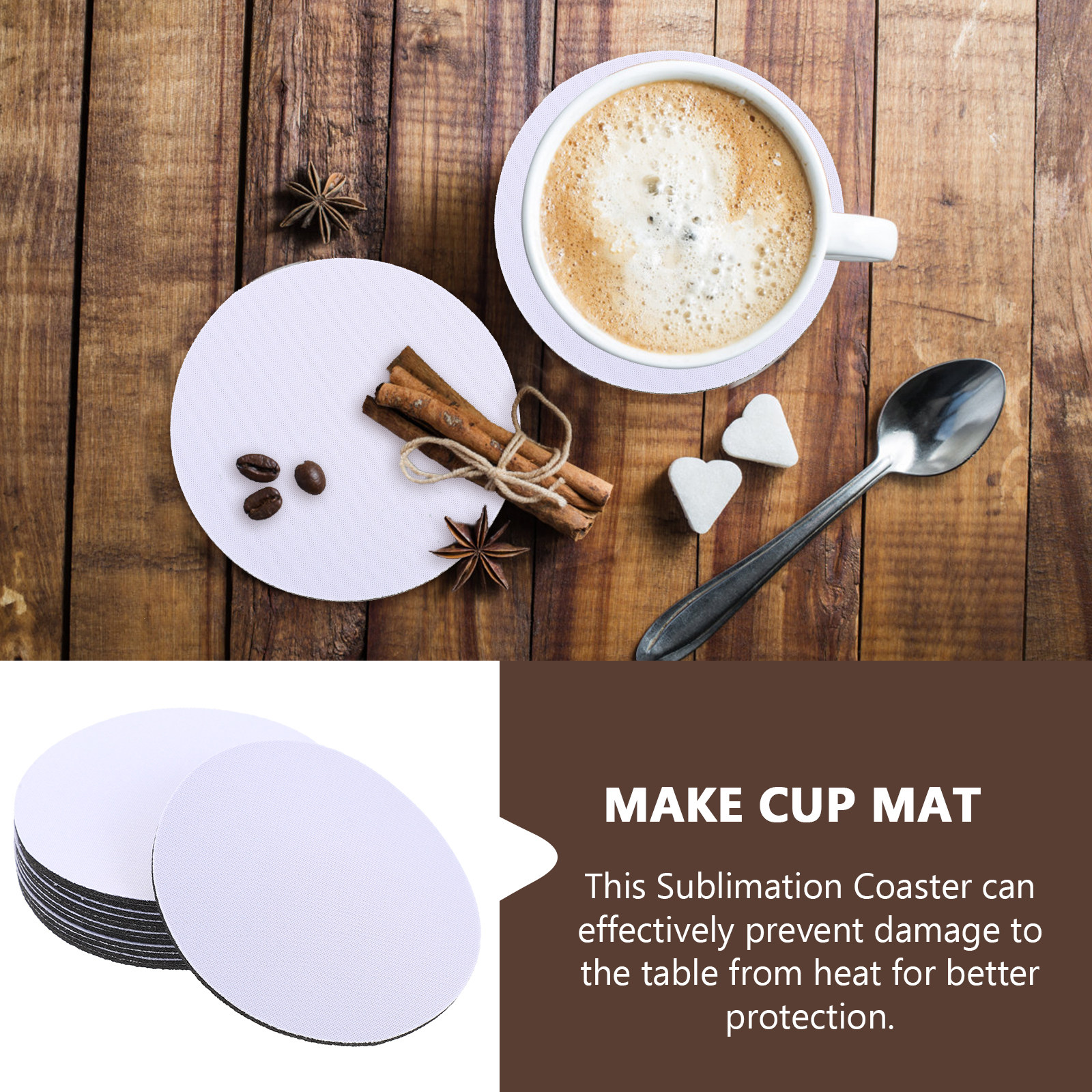10Pcs Blank Heat Transfer Coas - Coaster Sublimation Blank recension och pris