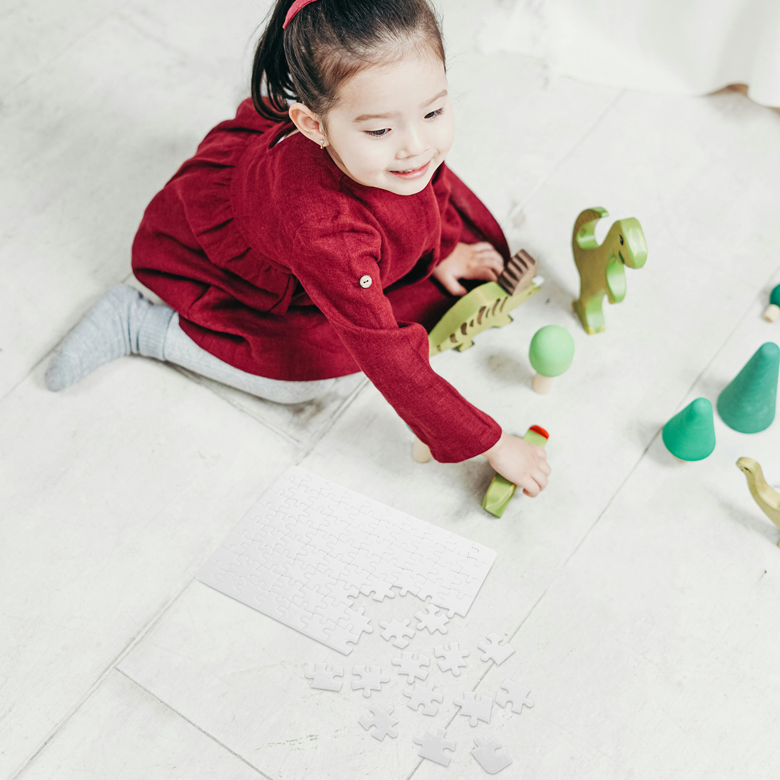 4 Sheets Blank Puzzle Pieces W - Puzzle Blank White recension och pris