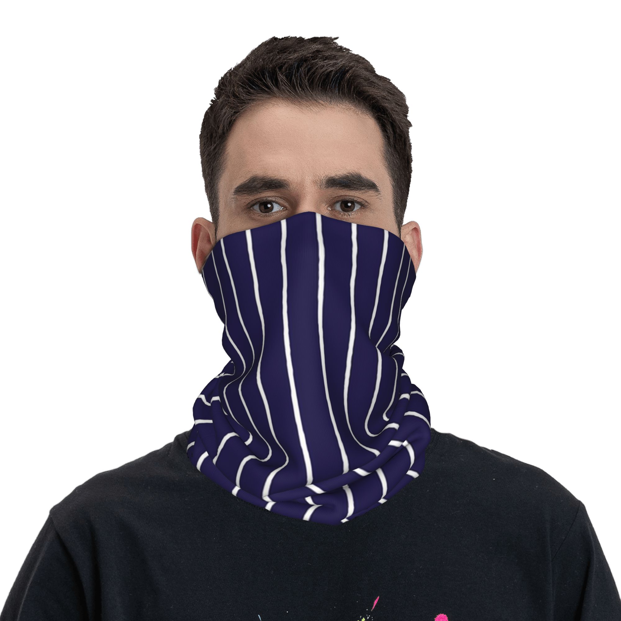 Navy Blue and White stripes Pi - Bandana Blank White recension och pris