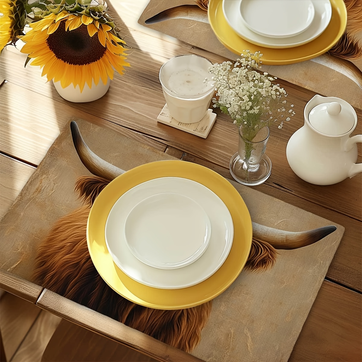 Highland Cow Place Mats Set Of - Coaster Sublimation Blank recension och pris