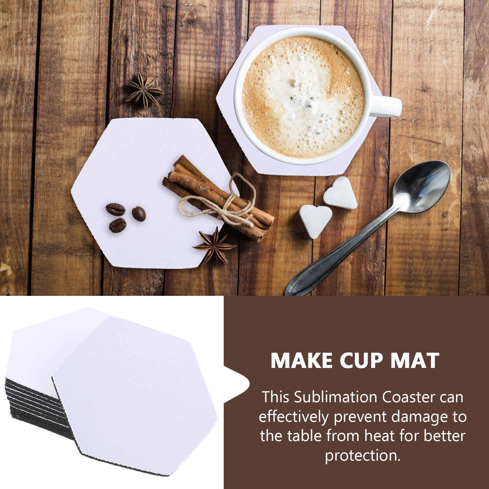 10Pcs Heat Transfer Coasters S - Coaster Sublimation Blank recension och pris