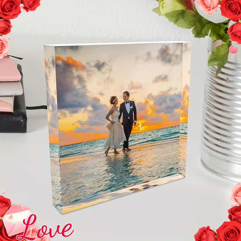 A custom acrylic desktop decor - Photo Acrylic Block recension och pris